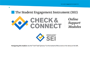 Screenshot of the Student Engagement Instrument module